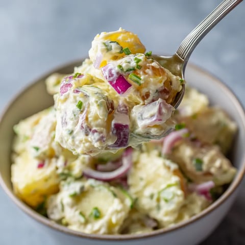 A spoon is in a bowl of food.