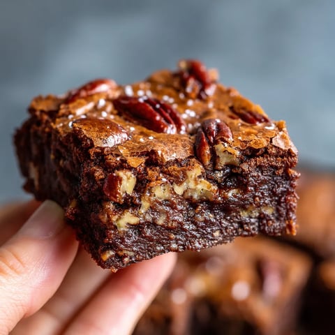 A piece of chocolate cake with nuts on top.