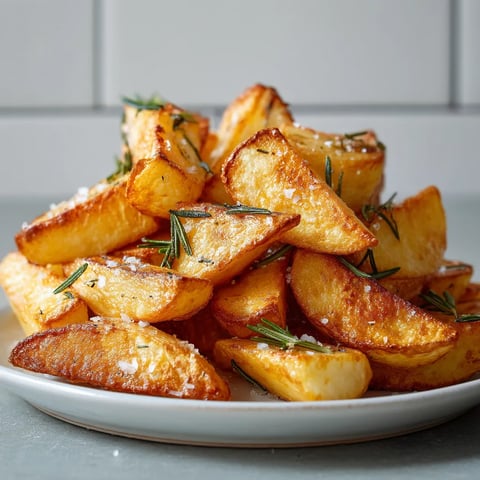 A plate of fried potatoes with herbs on top.