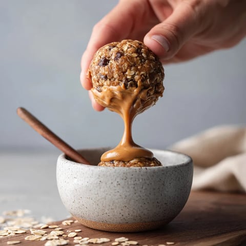 A hand is holding a bowl of food.