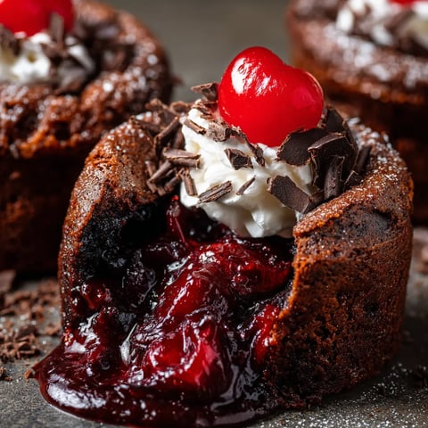 A slice of a black forest lava cake.