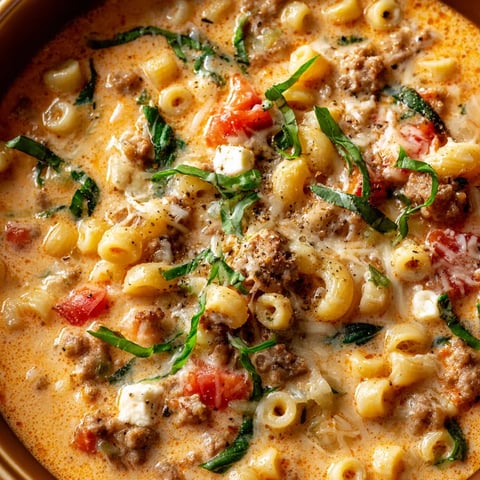 A bowl of creamy Parmesan Italian sausage soup.