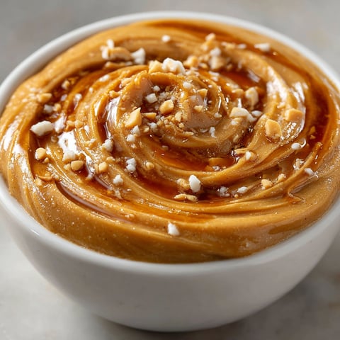 A bowl of peanut butter with garlic and pepper.