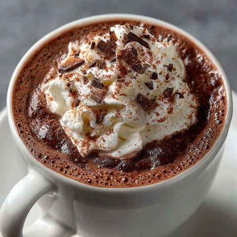 A cup of spicy cajun hot chocolate with whipped cream on top.
