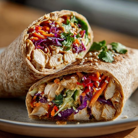 A plate of chicken and cabbage peanut wraps.