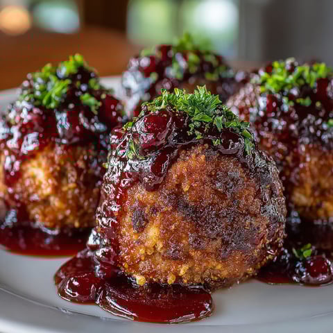 Cherry-Coded Balsamic Glazed Meatballs.
