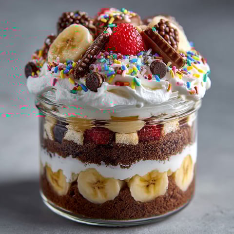 A close up of a dessert in a jar.