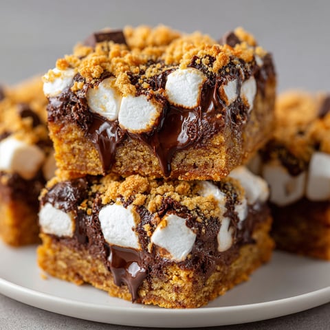 A plate of vegan pumpkin s'mores cookie bars.