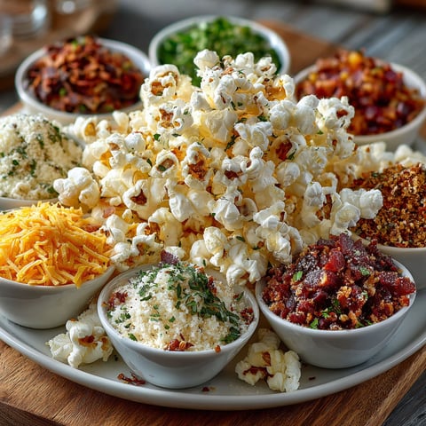 A variety of popcorn flavors are displayed on a table.
