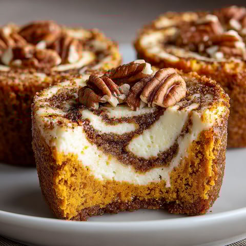 A slice of pumpkin cheesecake muffin bites.