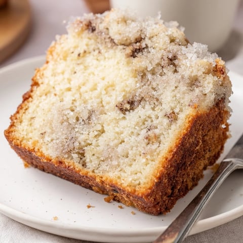 Moist ricotta vanilla bean bread sliced and ready for a cozy breakfast treat.  