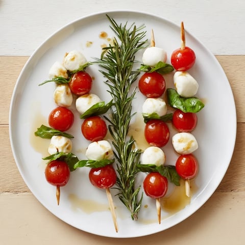 Easy Christmas Tree Caprese Skewers offer a visually stunning holiday appetizer with fresh mozzarella and basil.