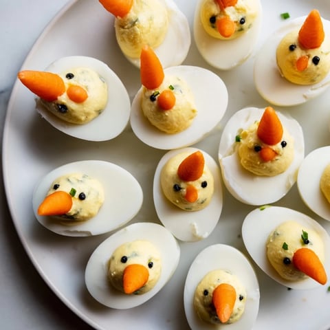 Bright, springtime photo of Chick & Duckling Snacks; adorable, colorful appetizers perfect for kids.
