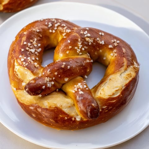 Warm, golden-brown Bretzels Anneau de Fête, fresh from the oven, offering a savory, salty aroma.