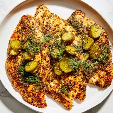 Golden-brown Pickle Ranch Chicken, moist and flavorful, ready to serve with crispy edges.