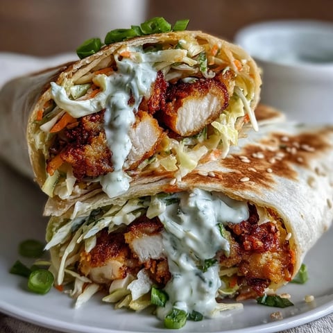 Crispy KFC Turkey Snack Wraps stuffed with Korean slaw and creamy ranch on a plate.