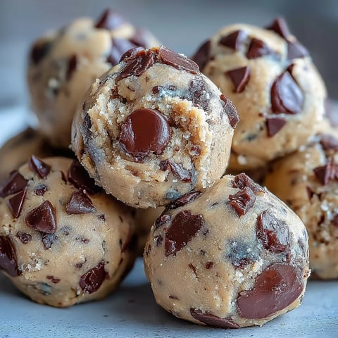 Chickpea Cookie Dough Bites with dark chocolate chips on a white plate, ready to eat.