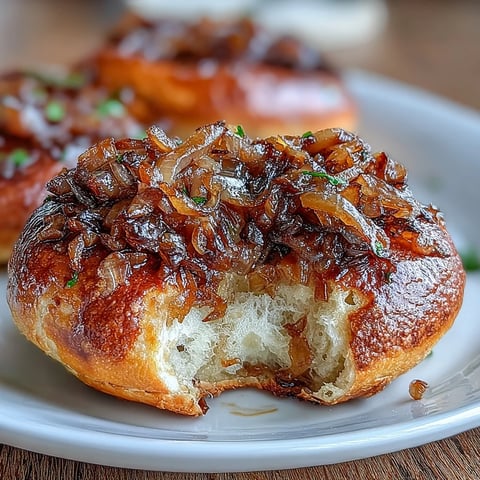 Chewy sourdough bagels topped with golden sautéed onions, baked to a crisp crust and perfect for breakfast or sandwiches.