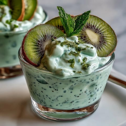 Creamy chia pudding cups with tangy lime and fresh kiwi slices, layered for a healthy and vibrant vegan breakfast.