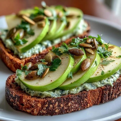 Avocado and Green Apple Breakfast Toast with Pumpkin Seeds: a vibrant, nutrient-rich morning meal with creamy avocado, crisp apple, and crunchy seeds.