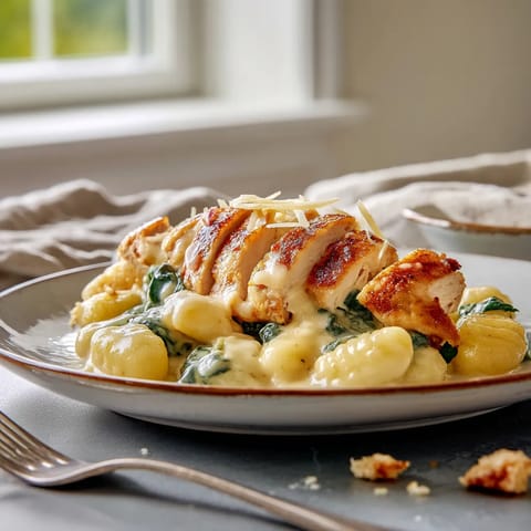 A plate of food with chicken and pasta.