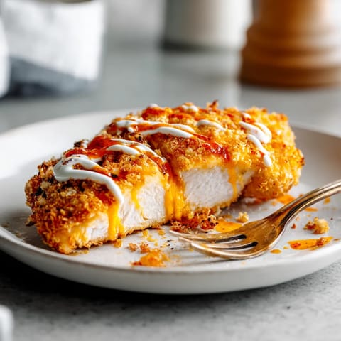 A plate of food with a fork on it.