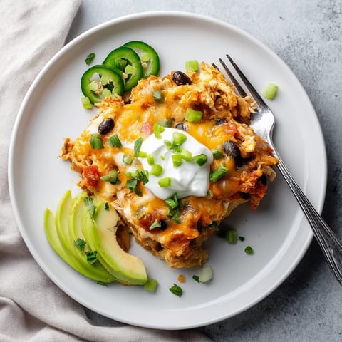 A plate of food with a fork and knife.