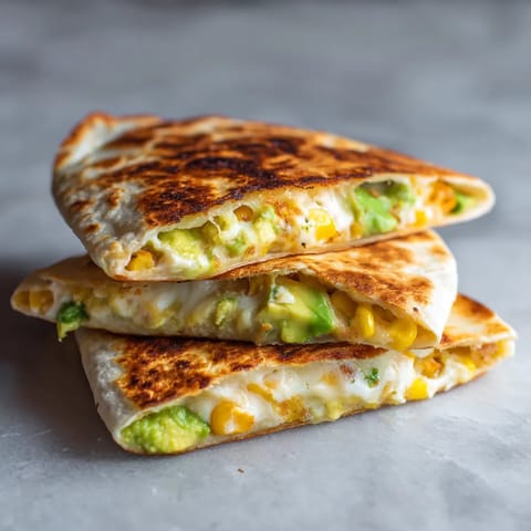 Two quesadillas stacked on top of each other.