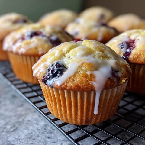 A tray of muffins with a glaze.