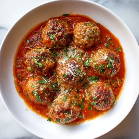 A plate of meatballs in a red sauce.