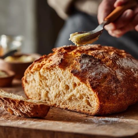 A person is cutting a loaf of bread.