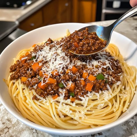 A spoon is being used to scoop up some food.