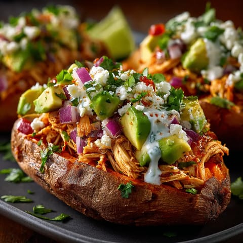 A plate of food with two pork sandwiches and a side of guacamole.