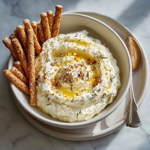A bowl of creamy garlic alfredo dip.
