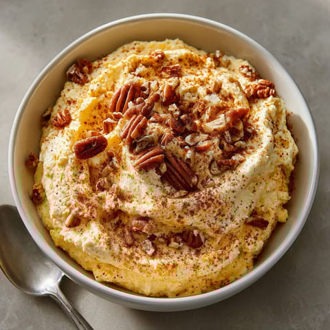 A bowl of food with nuts on top.