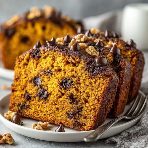 A slice of orange cake with chocolate drizzle.