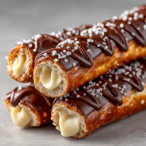 A close up of a chocolate covered pastry.