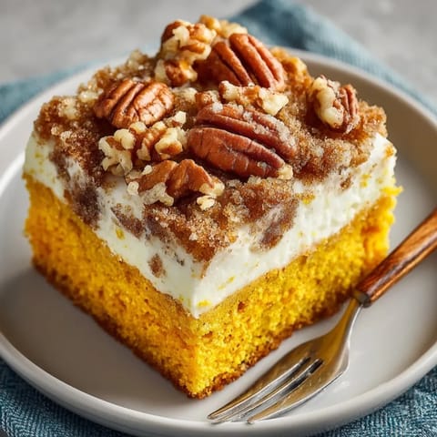 Moist Pumpkin Split Sheet Cake sliced on a tray, perfect for sharing at Thanksgiving gatherings.