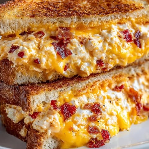 Melty, homemade Pimento Cheese Grilled Cheese: savory Southern delight, perfect with tomato soup.