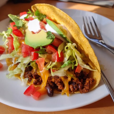 Melted cheese and smoky black beans in savory Cheesy Cajun Black Bean Tacos.  