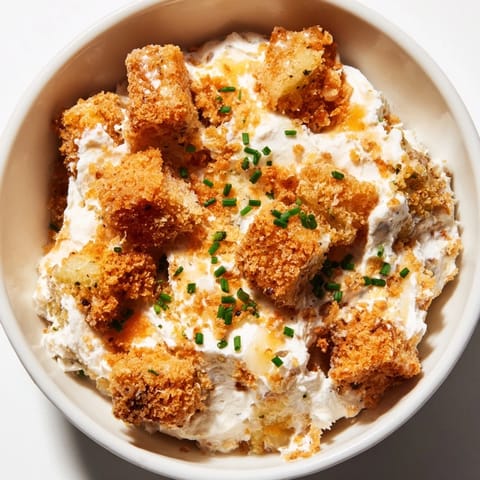 Golden fried pickles nestled in a smooth, sweet Honey Butter Fried Pickle Dip.  