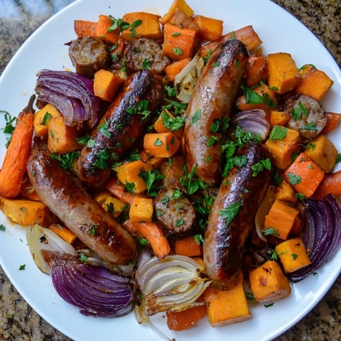 Sheet Pan Sausage Squash