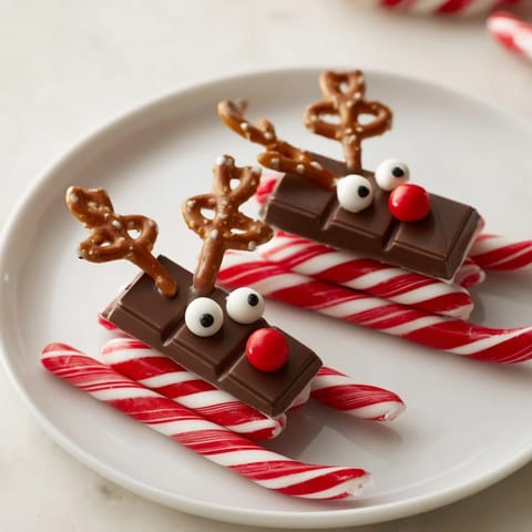 Rudolph Candy Cane Sleds