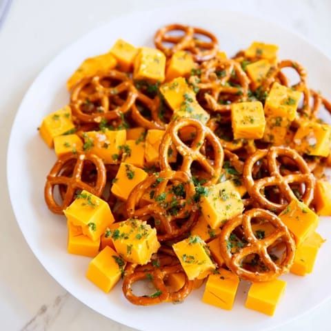 Cheddar Cubes Pretzel Sparklers