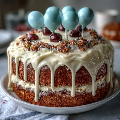 Simple Graduation Cake with two tiers and playful balloon toppers, perfect for celebrating graduates.