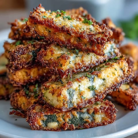 Golden Crispy Parmesan Zucchini Fries baked to perfection, ready for dipping.