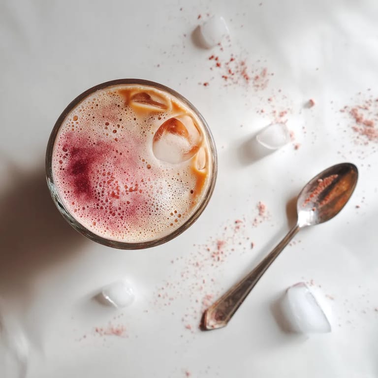 A glass of tea with a spoon and sugar.