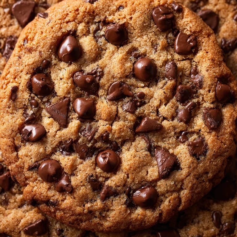 Chocolate chip cookies with chocolate chips on top.