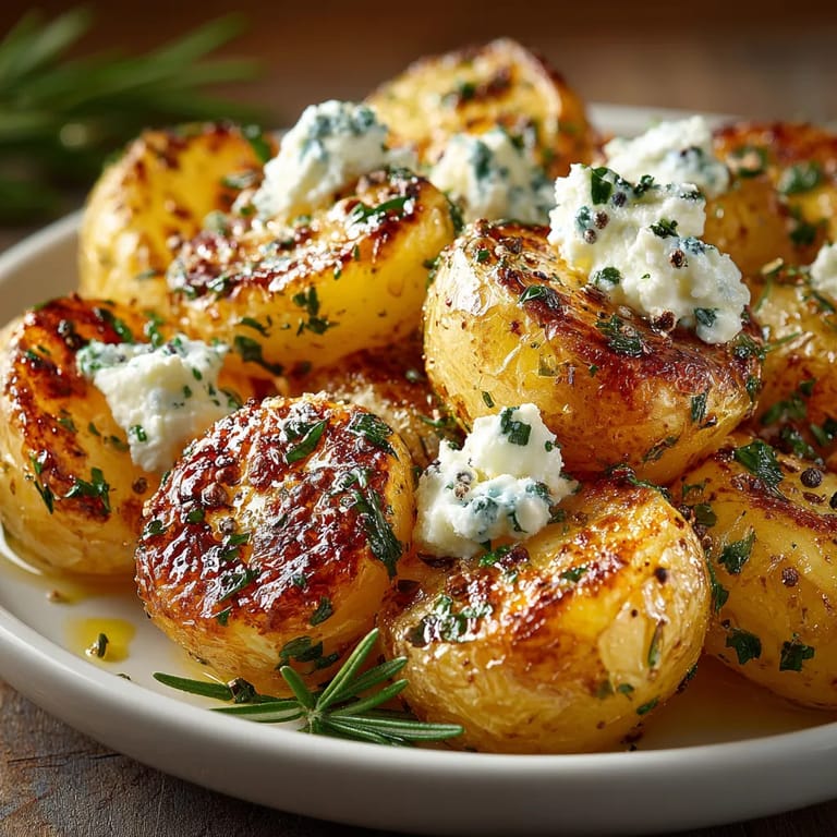 A plate of food with blue cheese on top.