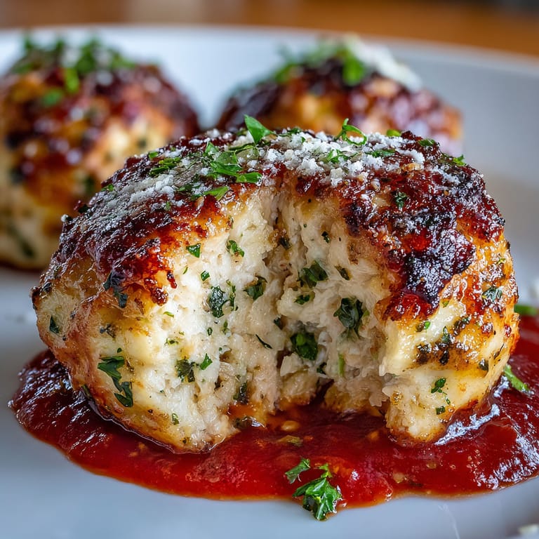 A plate of garlic chicken meatballs.